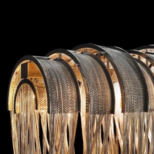 Люстра подвесная Volver 10404/720L SN LOFT IT никель на 5 ламп, основание никель в стиле арт-деко цепочки фото 10