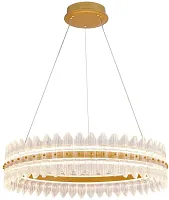 Светильник подвесной LED Mirabella 4754-7P Favourite прозрачный на 1 лампу, основание латунь в стиле современный кольца