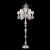 Торшер PRINCESS PT12 Crystal Lux прозрачный белый на 12 ламп, основание прозрачное хром в стиле классический 