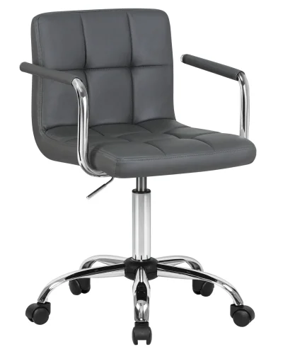 Офисное кресло набор 2 шт. SET-2 9400-LM TERRY, цвет серый Dobrin, /экокожа, ножки/металл/хром, размеры - 810*950***580*580 фото 2
