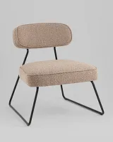 Кресло лаунж Kate, бежевый УТ000039358 Stool Group, бежевый/букле, ножки//чёрный, размеры - ****655*745мм