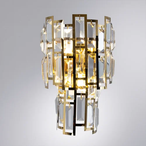 Бра Mintaka A1005AP-2GO Arte Lamp прозрачный на 2 лампы, основание золотое в стиле современный  фото 2