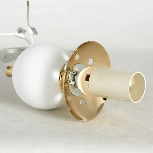 Светильник подвесной LSP-8722 Lussole белый 1 лампа, основание золотое в стиле современный шар фото 2