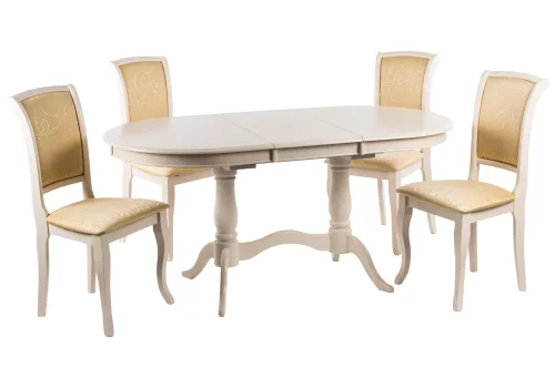 Стол раскладной Элва молочный 1192 Woodville столешница молочная из шпон фото 9 Стол раскладной Элва молочный 1192 Woodville столешница молочная из шпон фото 9