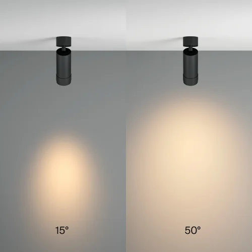 Светильник накладной LED Focus Zoom C055CL-L12W3K-Z-B Maytoni чёрный 1 лампа, основание чёрное в стиле хай-тек современный круглый фото 4