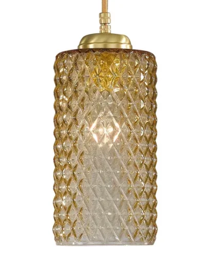 Светильник подвесной L 10030/1 Reccagni Angelo янтарный 1 лампа, основание матовое золото в стиле классический современный выдувное фото 2