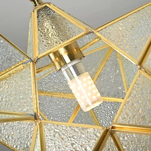 Светильник подвесной Effervescent 228944-22 ImperiumLoft прозрачный 1 лампа, основание золотое в стиле восточный винтаж  фото 12