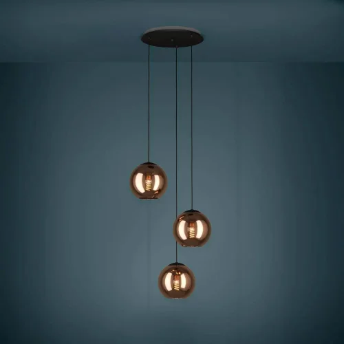 Светильник подвесной Cordoba 390094 Eglo медь 3 лампы, основание чёрное в стиле современный каскад фото 3