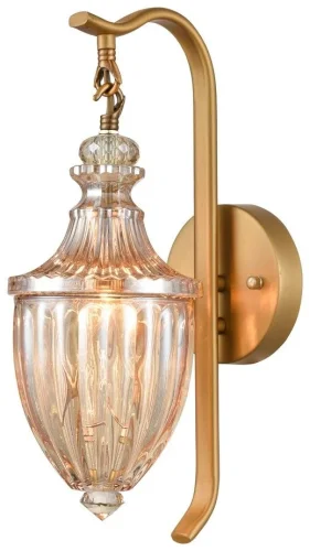 Бра 376-501-01 Velante янтарный на 1 лампа, основание бронзовое в стиле кантри классический 