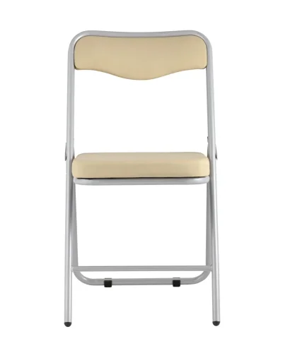 Складной стул Джонни экокожа кремовый каркас металлик УТ000035366 Stool Group, бежевый/экокожа, ножки/металл/серый, размеры - ****450*495 фото 3