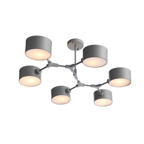 Люстра потолочная Gimento SLE183702-06 Evoluce серая на 6 ламп, основание серое в стиле современный  фото 2