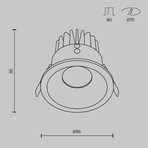 Светильник точечный LED Zoom 2700K 12Вт 60° IP 65 DL034-01-12W2.7K-W Maytoni белый на 1 лампу, основание белое в стиле современный хай-тек круглый фото 7