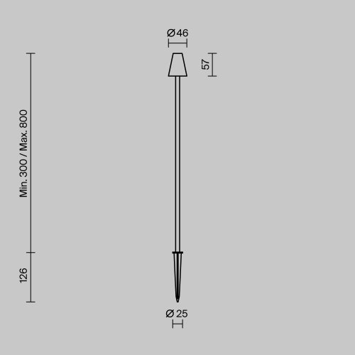 Ландшафтный светильник LED Cane O504FL-L1B3K1 Maytoni уличный IP65 чёрный на 1 лампу, плафон чёрный в стиле современный хай-тек LED фото 8