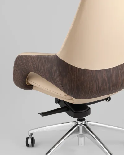 Кресло офисное TopChairs Reign, бежевый УТ000039416 Stool Group, бежевый/экокожа, ножки/металл/хром, размеры - *1090**** фото 6