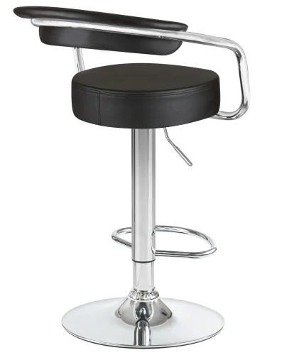 Стул барный набор 2 шт. SET-2 5013-LM MARTA, цвет сиденья черный, цвет основания хром Dobrin, /экокожа, ножки/металл/хром, размеры - 830*1040***520*490 фото 5