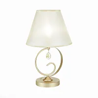 Настольная лампа Foggia SLE111404-01 Evoluce бежевая 1 лампа, основание золотое бежевое металл в стиле классический 