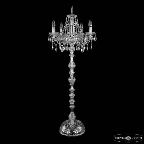 Торшер 1413T1/5/141-120 Ni Bohemia Ivele Crystal sp без плафона 5 ламп, основание прозрачное никель в стиле классический
