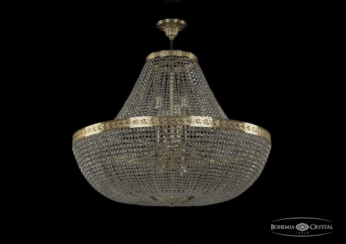 Люстра потолочная хрустальная 19051/H1/90IV G Bohemia Ivele Crystal прозрачная на 26 ламп, основание золотое в стиле классический sp