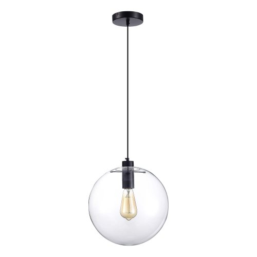 Светильник подвесной Noor SL1056.423.01 ST-Luce прозрачный 1 лампа, основание чёрное в стиле современный шар