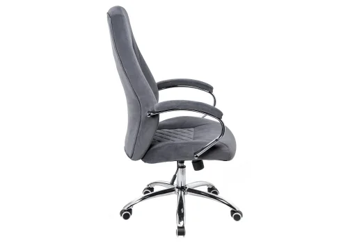Компьютерное кресло Aragon dark grey 11902 Woodville, серый/велюр, ножки/металл/хром, размеры - *1220***640*720 фото 2