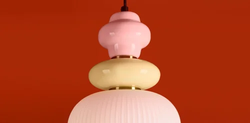 Светильник подвесной Alzare FR5595PL-01B4 Freya разноцветный белый на 1 лампу, основание чёрное в стиле современный мемфис фото 2