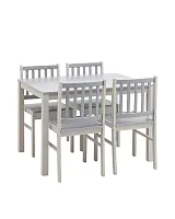 Обеденная группа ASTRID, массив гевеи, белый с серым УТ000036434 Stool Group на 1 , основание в стиле 