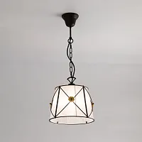 Светильник подвесной Дрезден CL409212 Citilux белый 1 лампа, основание коричневое в стиле классика кантри 