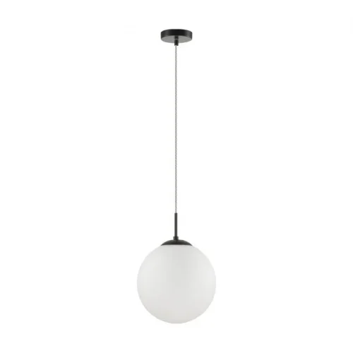 Светильник подвесной Summer 6510/1 Lumion белый 1 лампа, основание чёрное в стиле минимализм шар