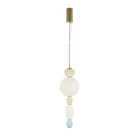Светильник подвесной LED Adore MOD297PL-L17BS3K Maytoni белый разноцветный на 1 лампу, основание латунь в стиле современный арт-деко выдувное шар