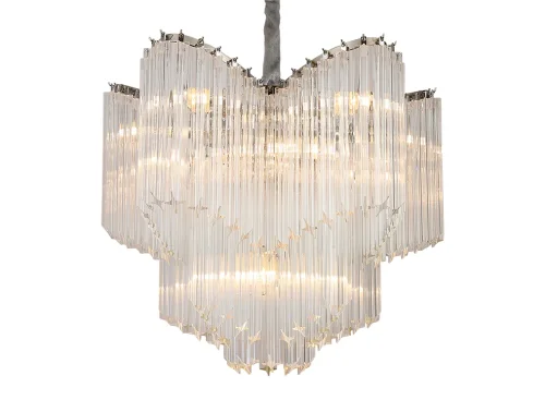 Люстра подвесная 8911/C Newport прозрачная на 11 ламп, основание никель в стиле классический современный американский  фото 2