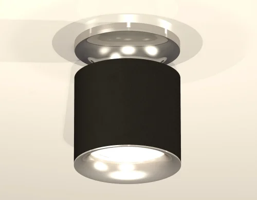 Светильник накладной XS7402083 Ambrella light чёрный 1 лампа, основание серебряное в стиле хай-тек современный круглый фото 3