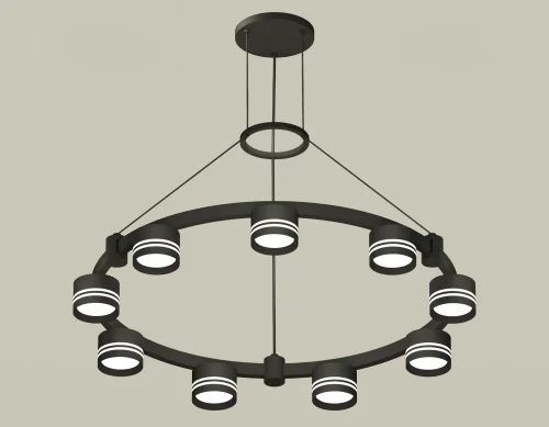 Светильник подвесной XR92051903 Ambrella light чёрный 9 ламп, основание чёрное в стиле хай-тек современный 