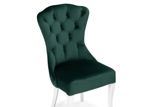 Деревянный стул Милано 1 зеленый / белый 474339 Woodville, зелёный/велюр, ножки/дерево/белый, размеры - ****510*590 фото 6