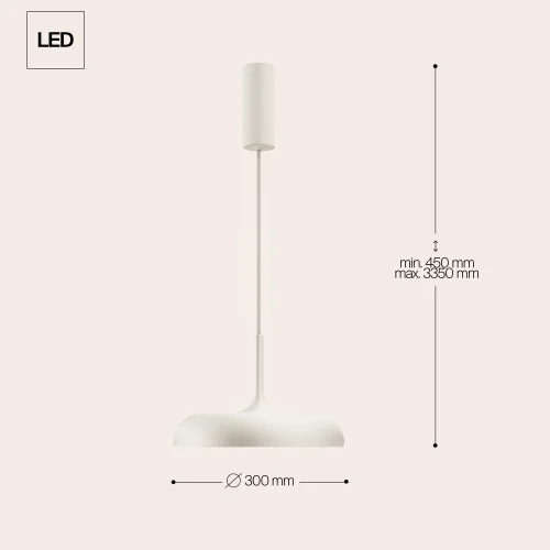 Светильник подвесной LED Gerhard MOD189PL-L12W3K1 Maytoni белый на 1 лампу, основание белое в стиле современный хай-тек фото 8