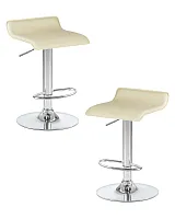 Стул барный набор 2 шт. SET-2 3013-LM TOMMY, цвет сиденья кремовый, цвет основания хром Dobrin, /экокожа, ножки/металл/хром, размеры - 620*830***385*405