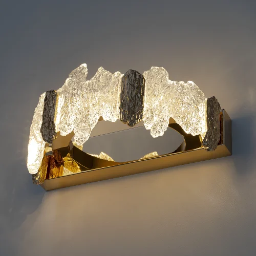 Бра LED Lava CL250312 Citilux янтарный прозрачный на 1 лампу, основание золотое в стиле современный фото 5 Бра LED Lava CL250312 Citilux янтарный прозрачный на 1 лампу, основание золотое в стиле современный фото 5