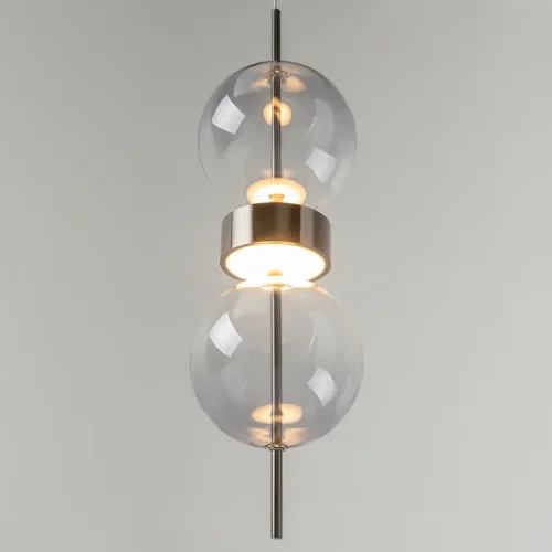 Светильник подвесной LED Double MOD478PL-L8B3K Maytoni дымчатый на 1 лампу, основание чёрное в стиле современный шар фото 4