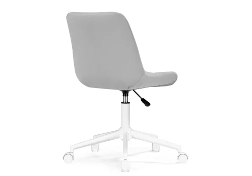 Компьютерное кресло Честер светло-серый / белый 538988 Woodville, серый/велюр, ножки/металл/белый, размеры - *920***490*600 фото 5