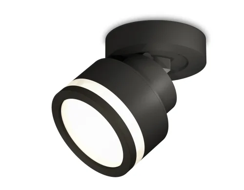 Светильник накладной XM8102022 Ambrella light белый 1 лампа, основание чёрное в стиле хай-тек круглый