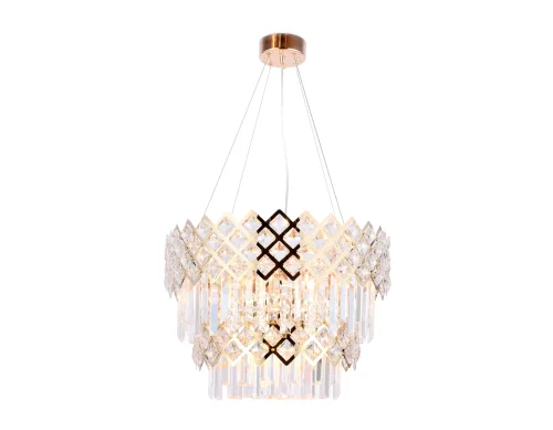 Люстра подвесная Traditional TR5275 Ambrella light прозрачная на 8 ламп, основание золотое в стиле классический  фото 4