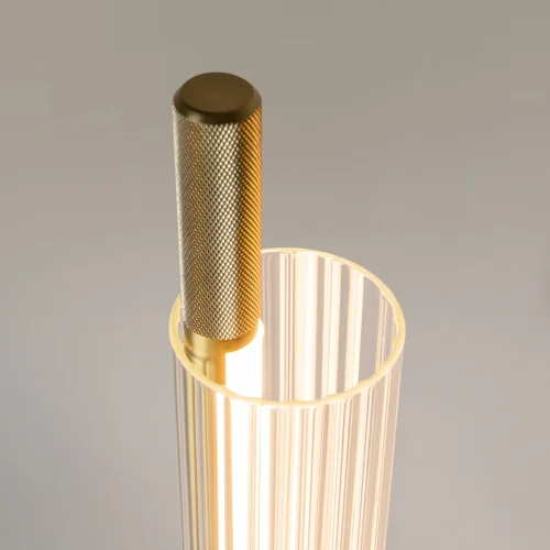 Торшер LED Loom MOD258FL-L15BS3K Maytoni прозрачный на 1 лампу, основание латунь в стиле современный хай-тек фото 4