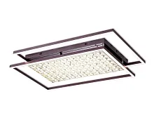 Люстра потолочная LED с пультом Cristal akril FA115 Ambrella light коричневая прозрачная на 1 лампу, основание коричневое в стиле хай-тек с пультом квадраты