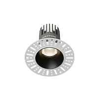 Светильник точечный LED Dip DL124-10W-4K-TRS-B Maytoni чёрный на 1 лампу, основание чёрное в стиле современный хай-тек круглый для затирки
