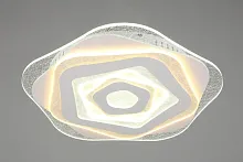 Люстра потолочная LED Arzano OML-08417-140 Omnilux прозрачная на 1 лампа, основание белое в стиле хай-тек квадраты