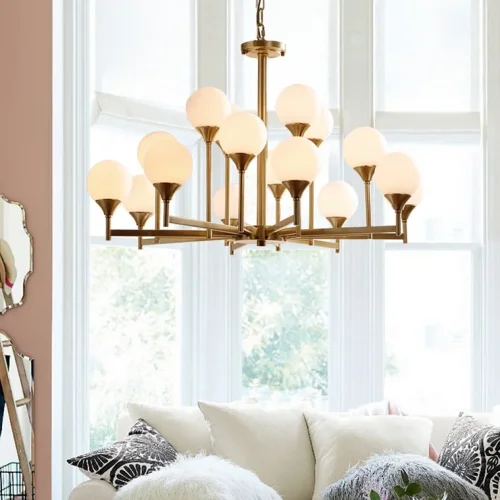 Люстра подвесная ERA 16 177884-26 ImperiumLoft белая на 16 ламп, основание латунь в стиле современный фото 4