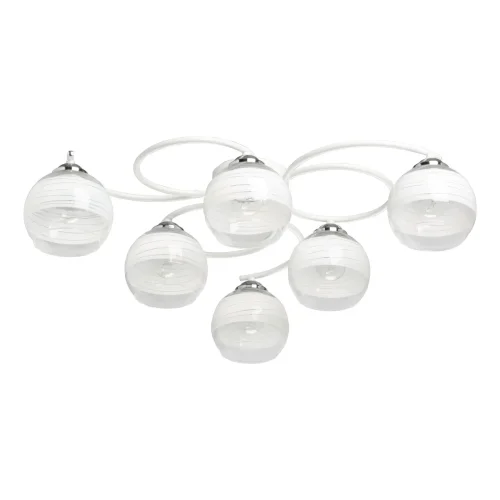 Люстра потолочная Грация 677014106 DeMarkt белая на 6 ламп, основание белое в стиле современный 