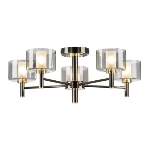 Люстра на штанге Elan CL241151 Citilux дымчатая на 5 ламп, основание чёрное в стиле современный фото 7