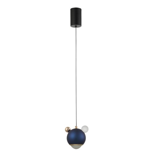 Светильник подвесной LED AMIGO SP LED BLUE Crystal Lux синий 1 лампа, основание чёрное в стиле современный шар фото 2
