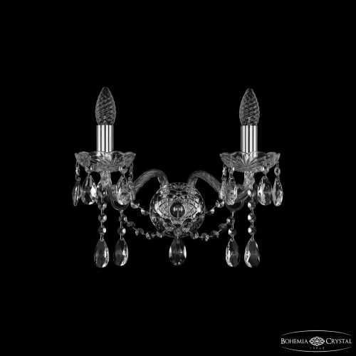 Бра 1413B/2/165 Ni Bohemia Ivele Crystal без плафона на 2 лампы, основание прозрачное никель в стиле классический sp