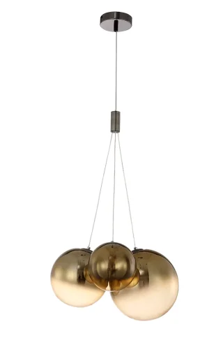 Светильник подвесной LED ELCHE SP3 GOLD Crystal Lux медь на 3 лампы, основание чёрное в стиле современный шар